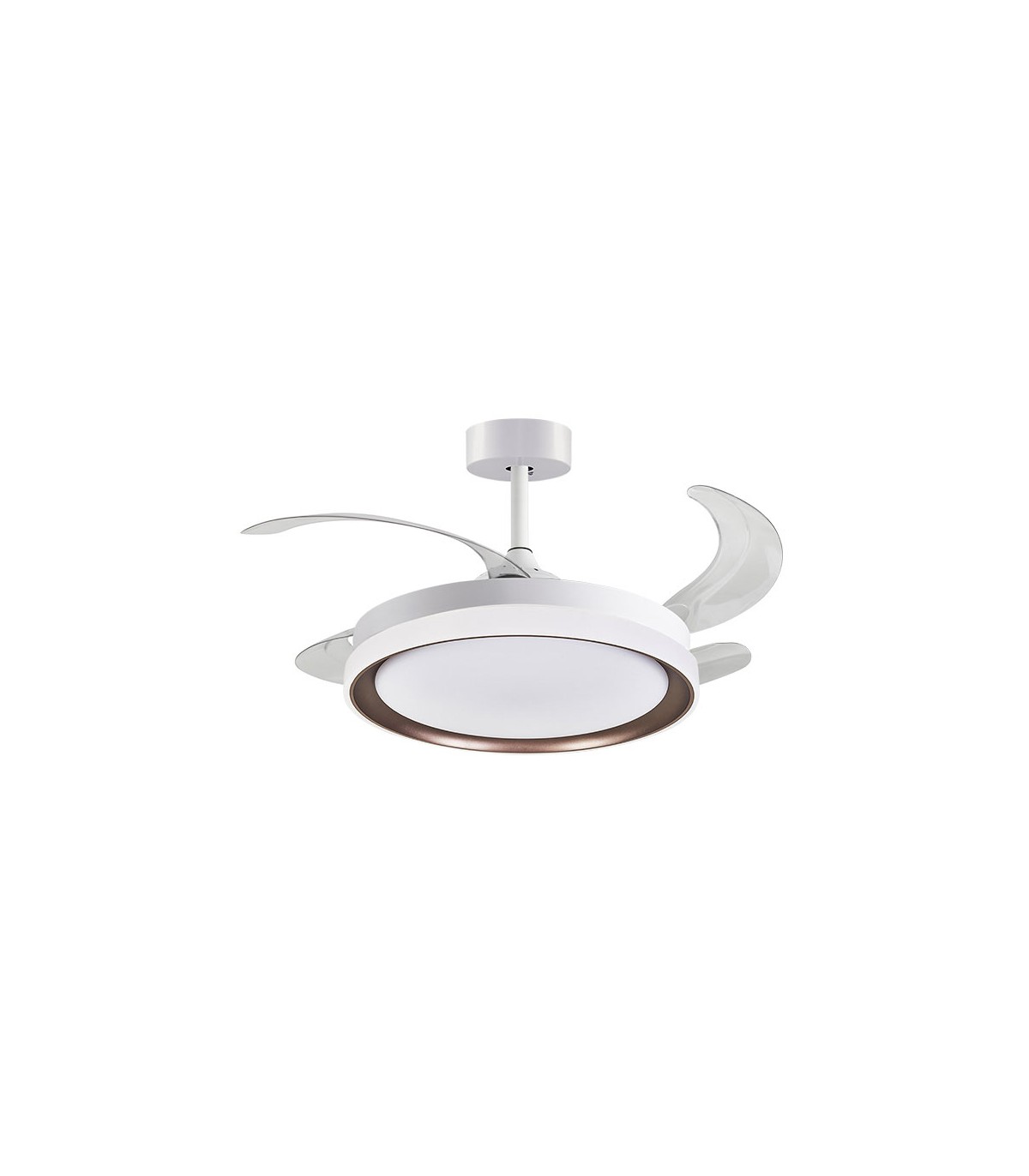 Ventilador DC Blanco/Marron Kigali 72W 6480LM 4 Aspas CCT