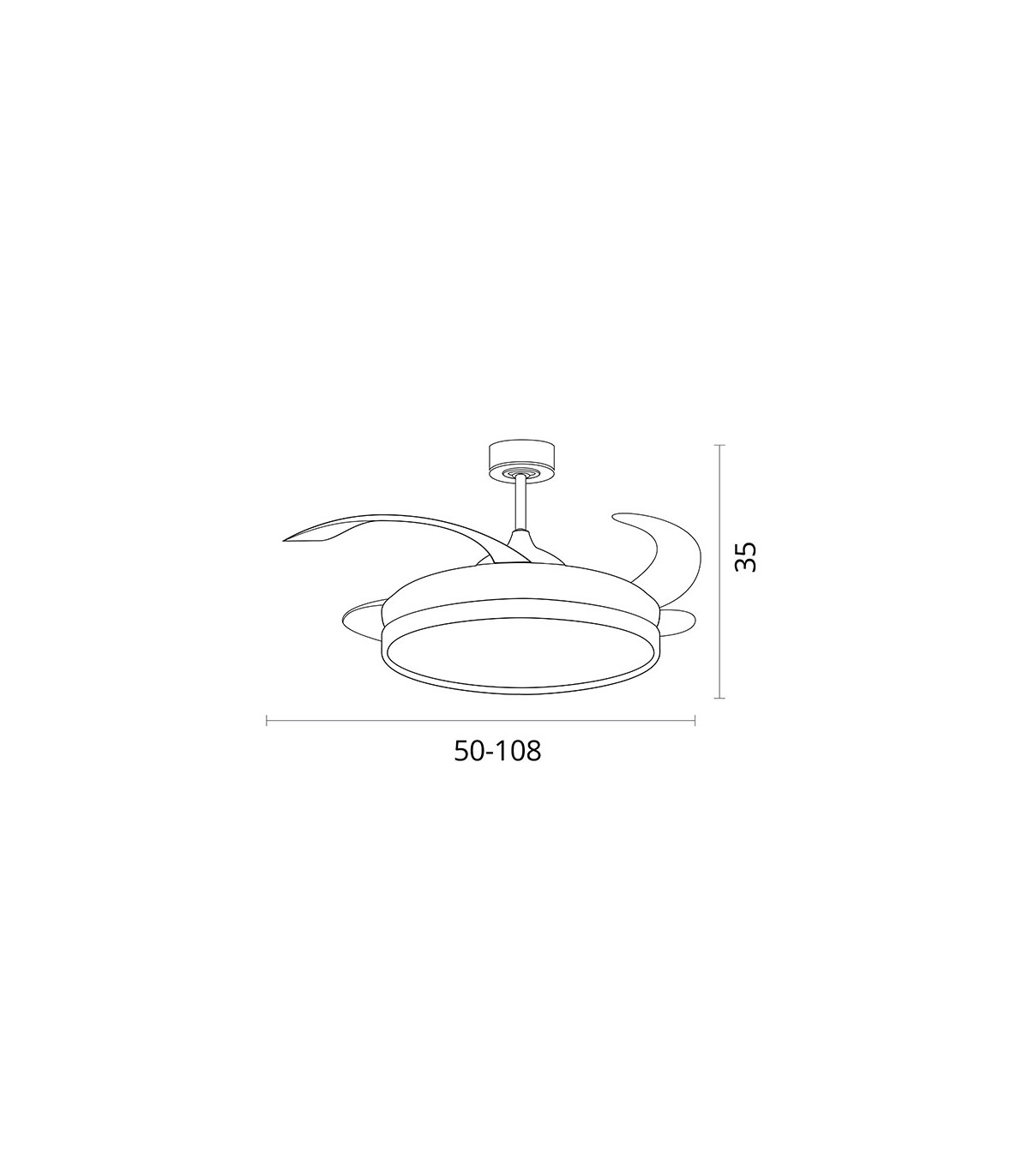 Ventilador DC Blanco/Marron Kigali 72W 6480LM 4 Aspas CCT