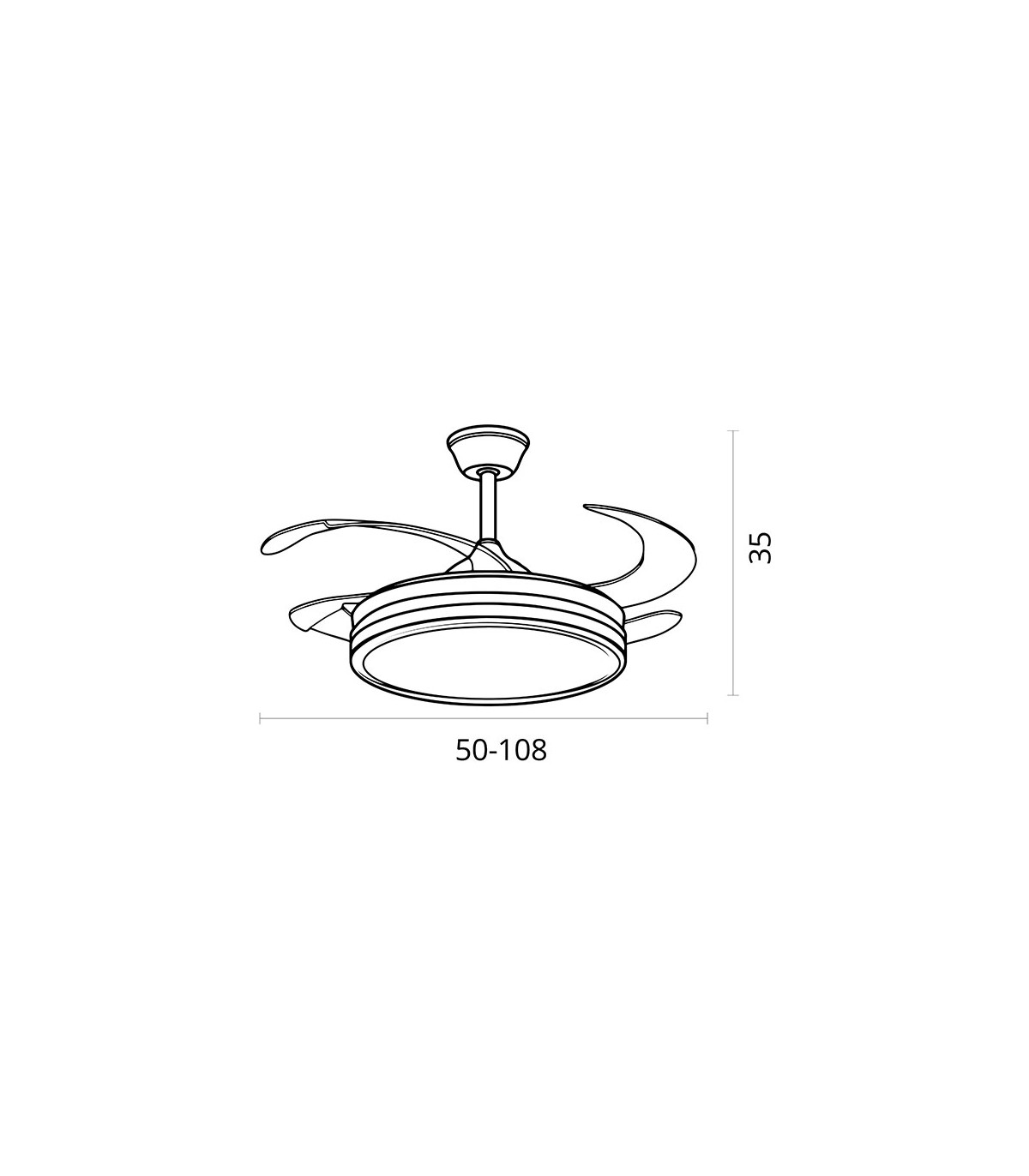 Ventilador de Techo Asgard DC 72W 6480Lm 4 Aspas Negro CCT