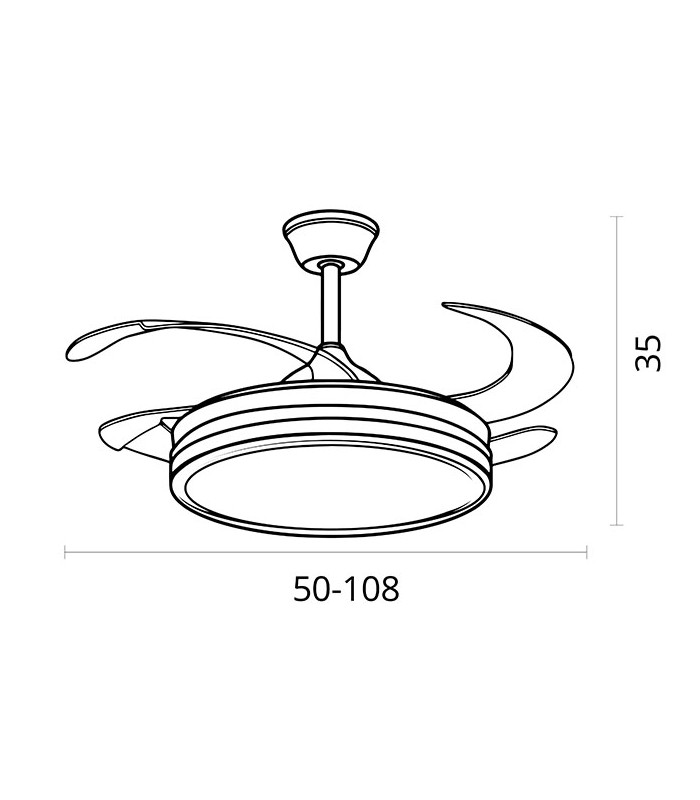 Ventilador de Techo Asgard DC 72W 6480Lm 4 Aspas Niquel CCT