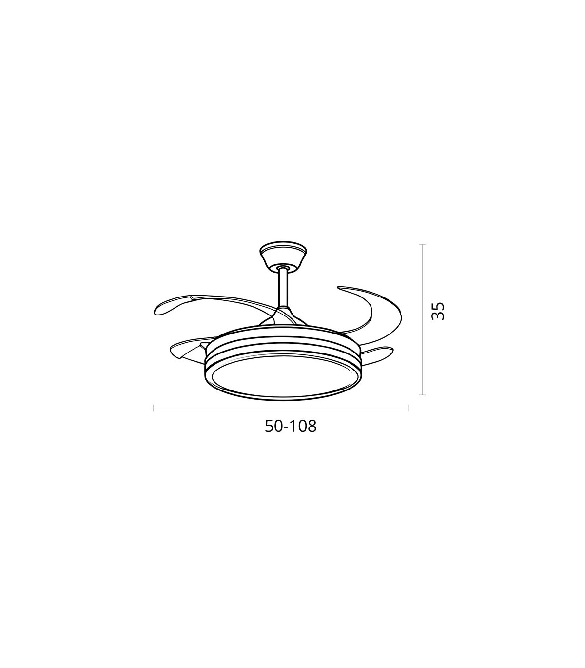 Ventilador de Techo Asgard DC 72W 6480Lm 4 Aspas Niquel CCT