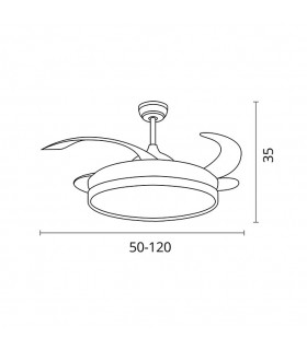 Ventilador de Techo Asgard Maxi DC 72W 6480Lm 4 Aspas Blanco CCT