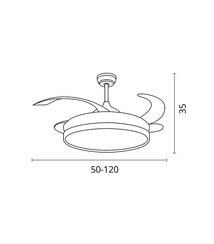 Ventilador de Techo Asgard Maxi DC 72W 6480Lm 4 Aspas Blanco CCT