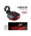 Luz trasera bicicleta LED + Laser 3 tipos de Flash