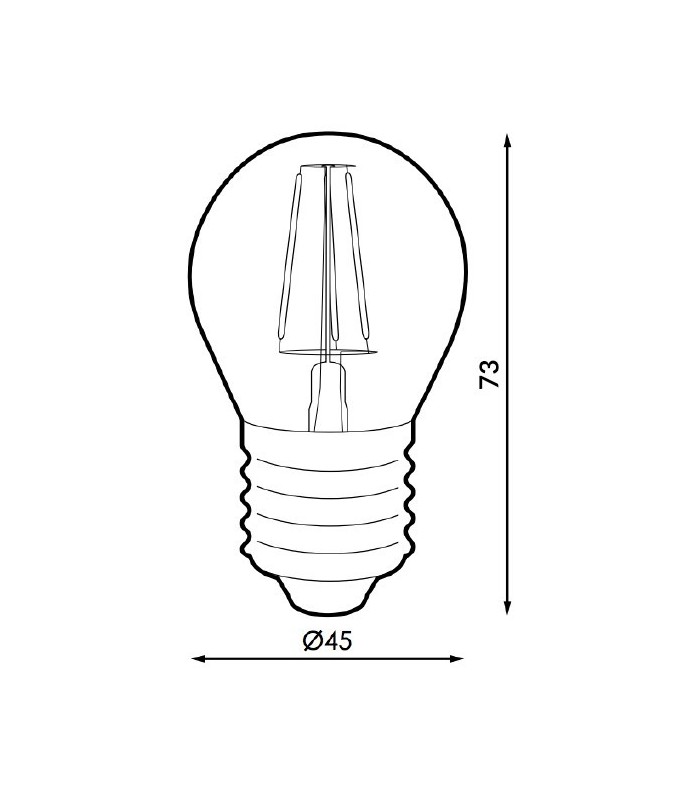 Bombilla LED filamento 4W 400Lm 330º E27 2500K Ambar Serie VINTAGE