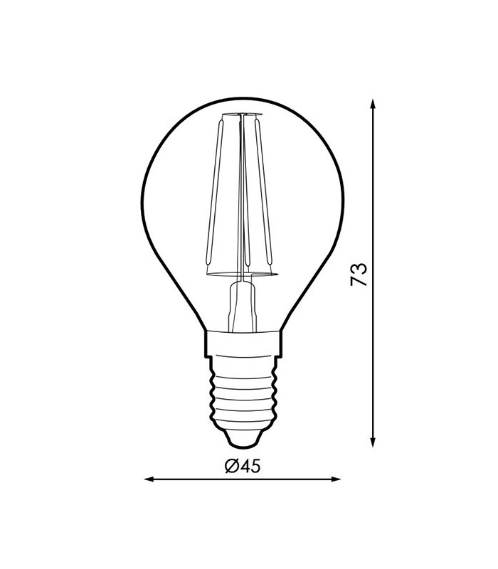 Bombilla LED filamento 4W 400Lm 330º E14 2500K Ambar Serie VINTAGE