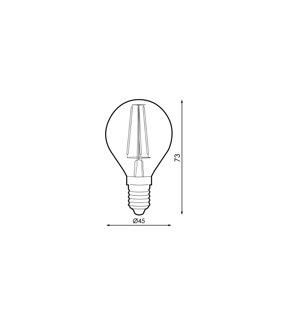 Bombilla LED filamento 4W 400Lm 330º E14 2500K Ambar Serie VINTAGE