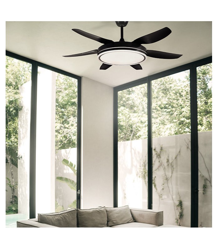Ventilador de Techo Orion DC 72W 6480Lm 6 Aspas Negro CCT