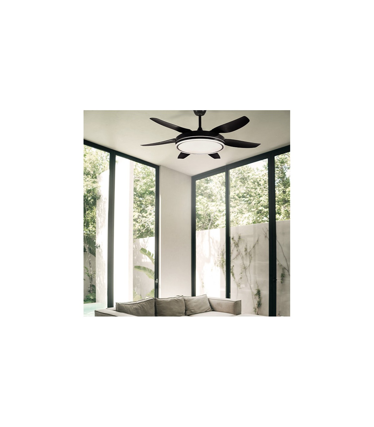 Ventilador de Techo Orion DC 72W 6480Lm 6 Aspas Negro CCT
