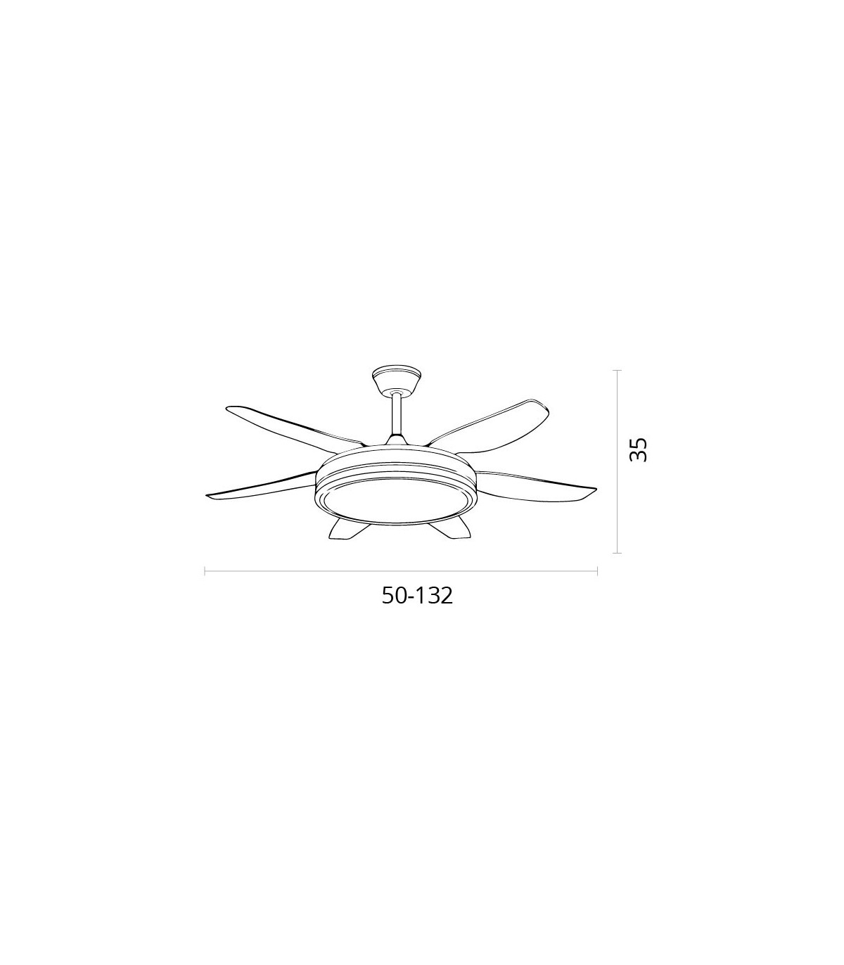 Ventilador de Techo Orion DC 72W 6480Lm 6 Aspas Negro CCT