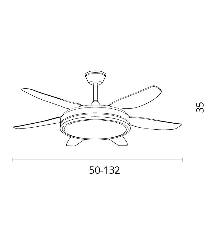 Ventilador de Techo Orion DC 72W 6480Lm 6 Aspas Blanco CCT