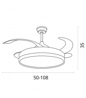 Ventilador de Techo Quebec DC 72W 6480Lm 4 Aspas Blanco CCT