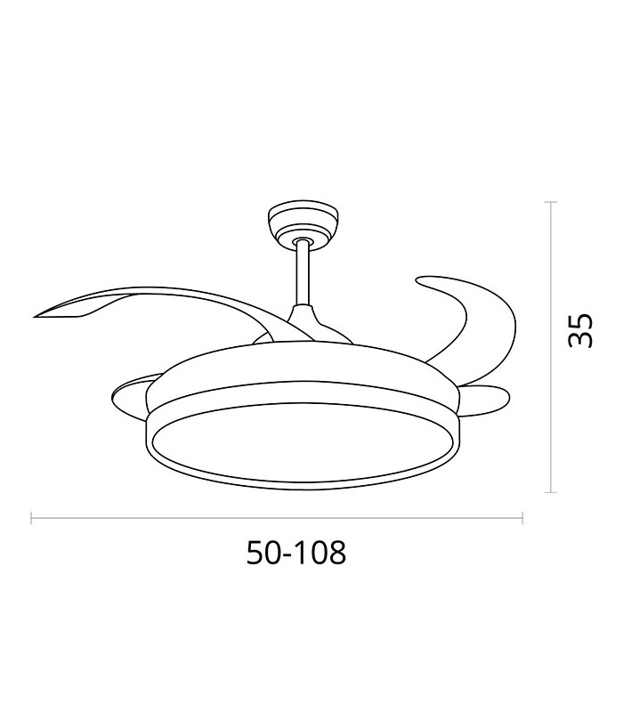 Ventilador de Techo Quebec DC 72W 6480Lm 4 Aspas Blanco CCT