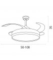 Ventilador de Techo Quebec DC 72W 6480Lm 4 Aspas Blanco CCT