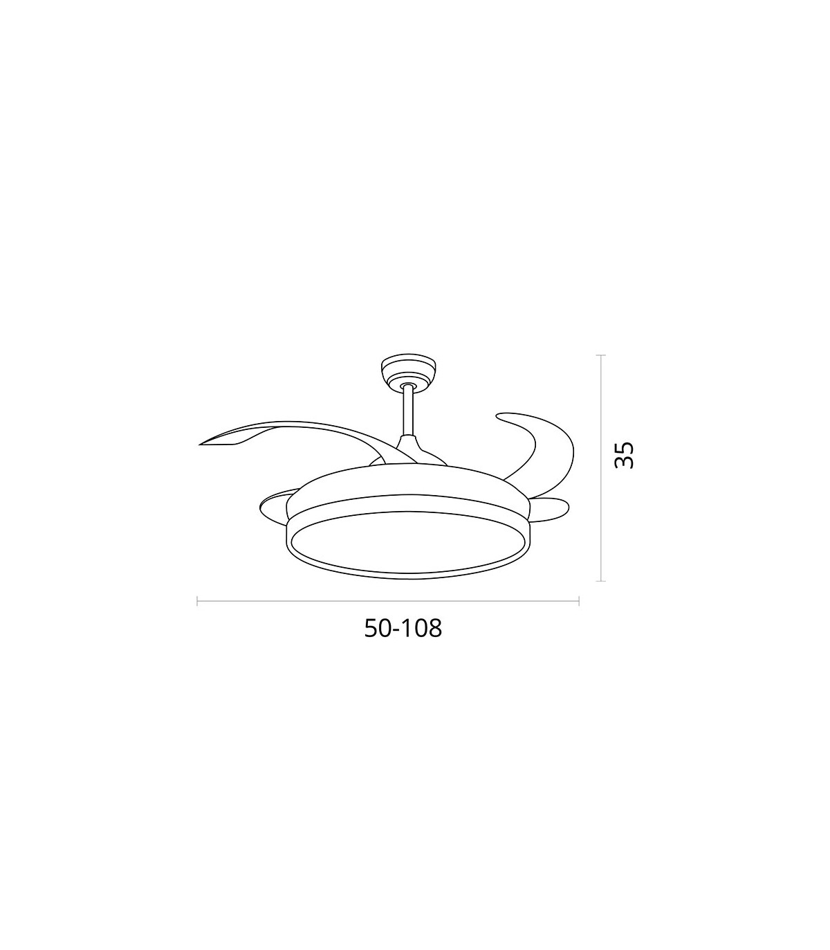 Ventilador de Techo Quebec DC 72W 6480Lm 4 Aspas Blanco CCT