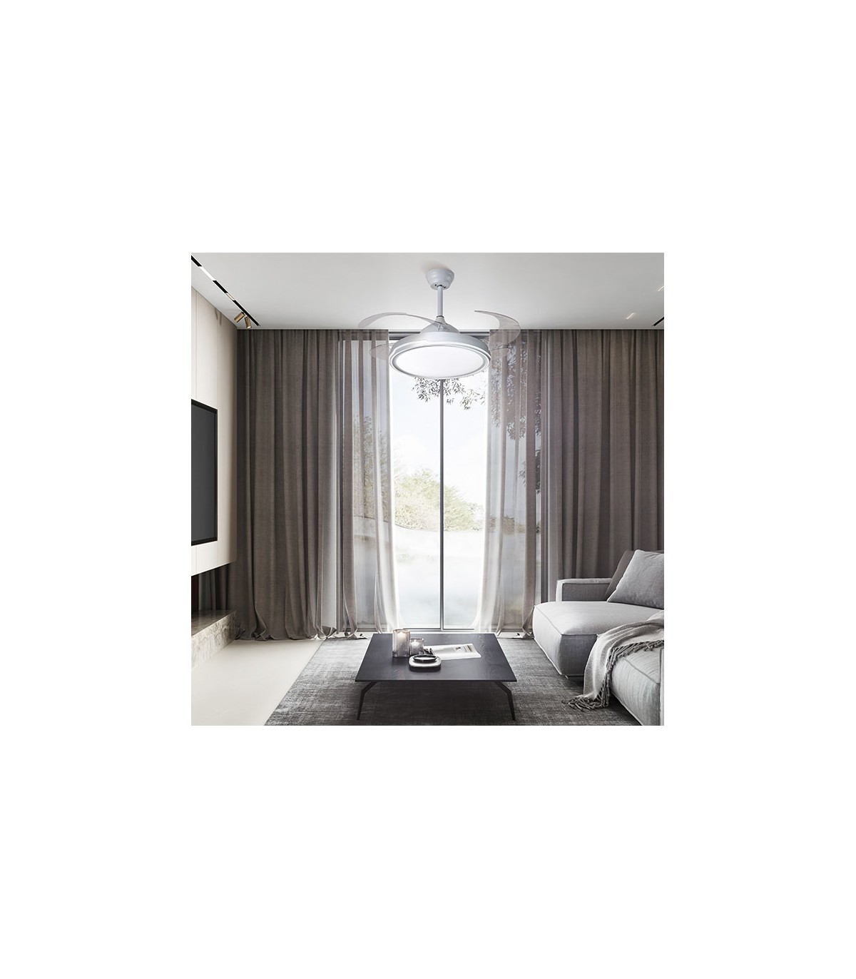 Ventilador de Techo Toronto DC 72W 6480Lm 4 Aspas Blanco CCT