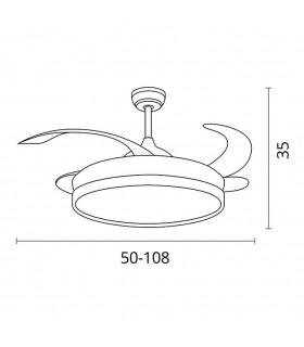 Ventilador de Techo Toronto DC 72W 6480Lm 4 Aspas Blanco CCT
