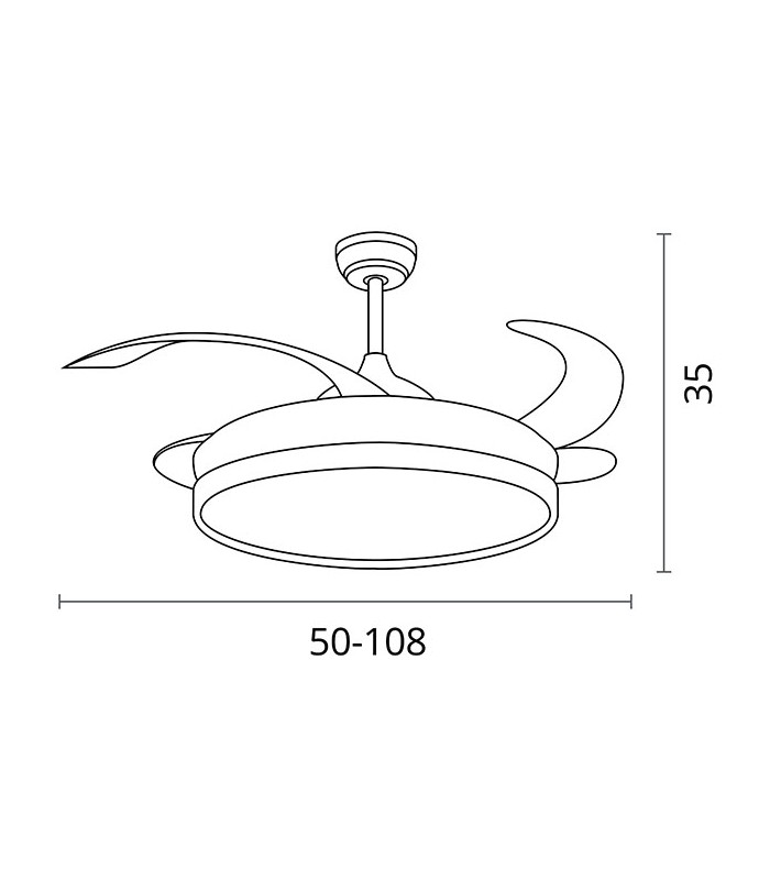 Ventilador de Techo Toronto DC 72W 6480Lm 4 Aspas Blanco CCT