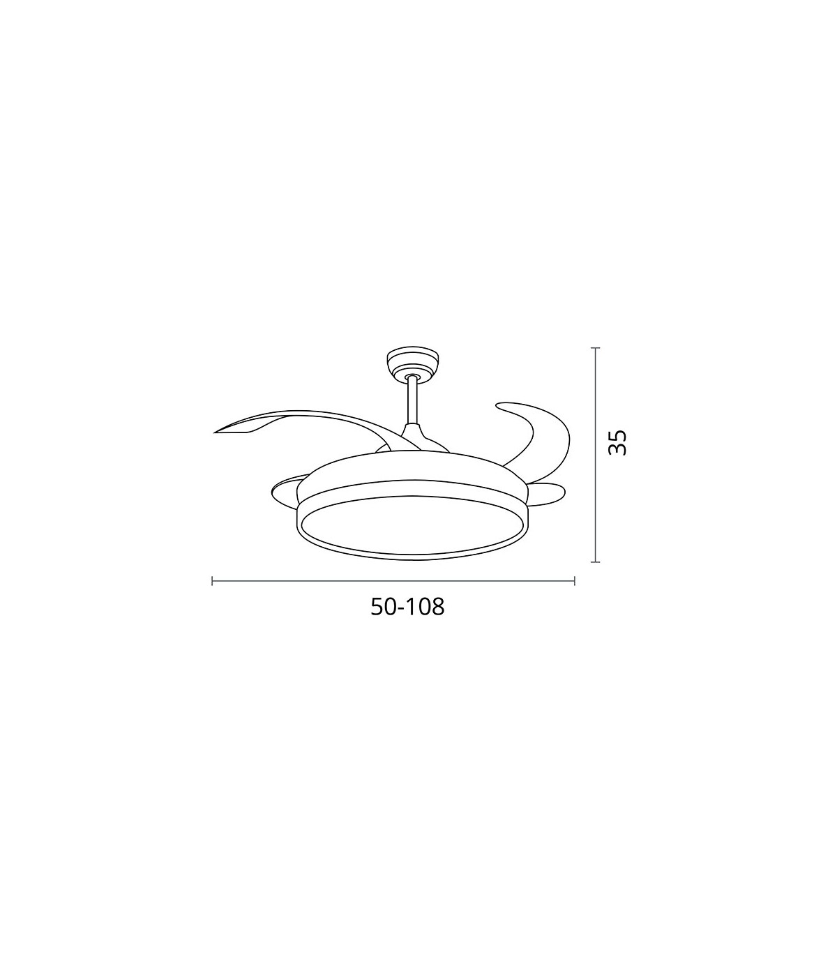 Ventilador de Techo Toronto DC 72W 6480Lm 4 Aspas Blanco CCT