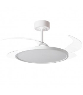 Ventilador de Techo Slim DC 72W 6480Lm 4 Aspas Blanco CCT