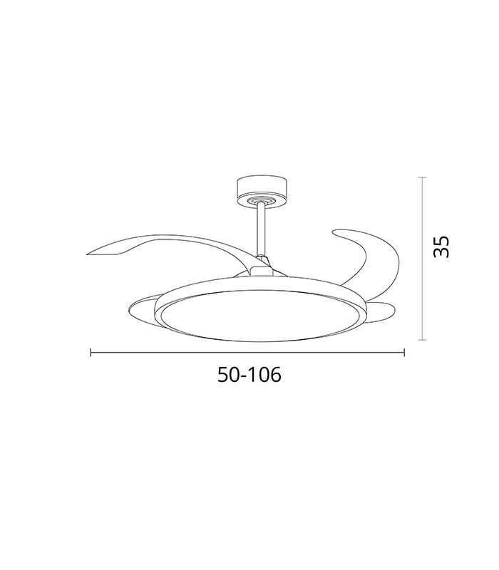 Ventilador de Techo Slim DC 72W 6480Lm 4 Aspas Blanco CCT
