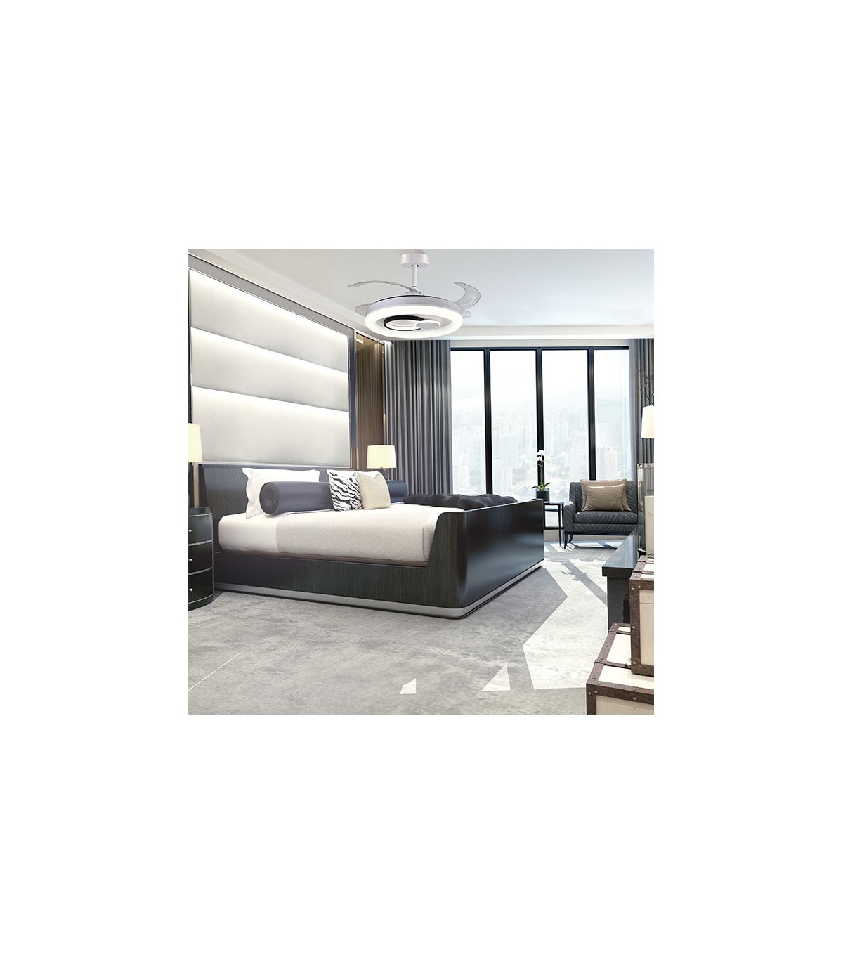 Ventilador de Techo Hersa DC 116W 10900Lm 4 Aspas Blanco CCT