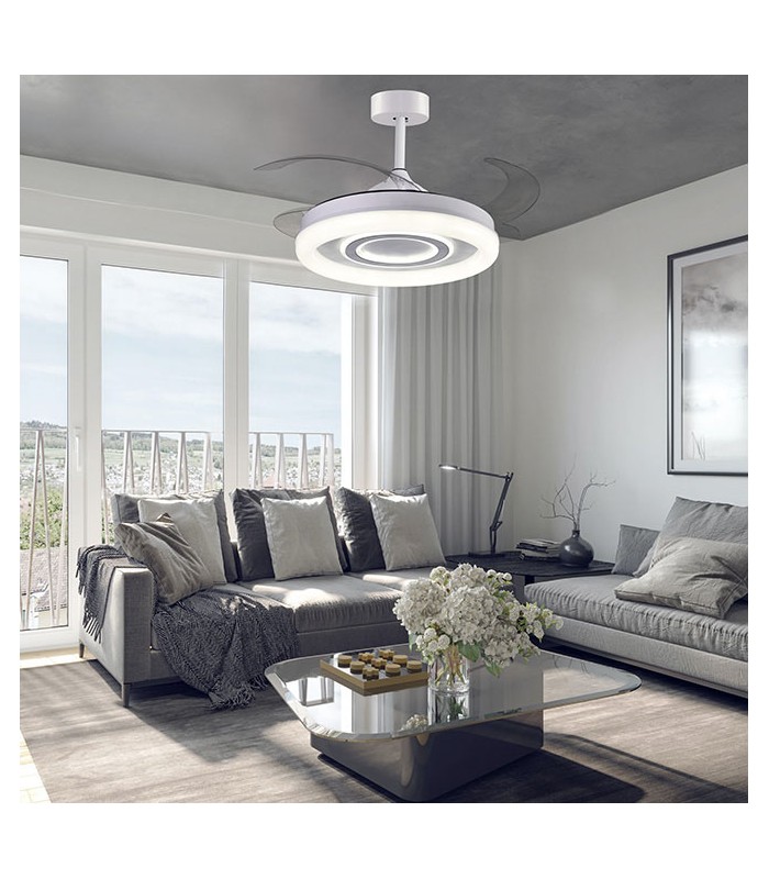 Ventilador de Techo Amaltea DC 116W 10900Lm 4 Aspas Blanco CCT