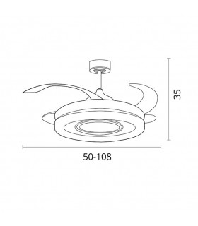 Ventilador de Techo Amaltea DC 116W 10900Lm 4 Aspas Blanco CCT