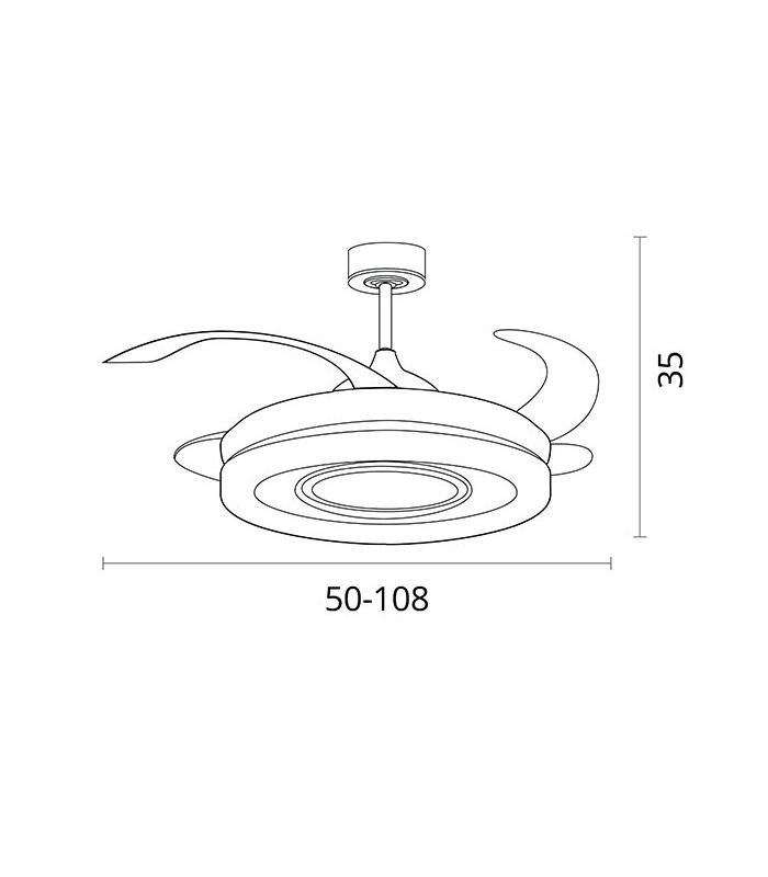 Ventilador de Techo Amaltea DC 116W 10900Lm 4 Aspas Blanco CCT