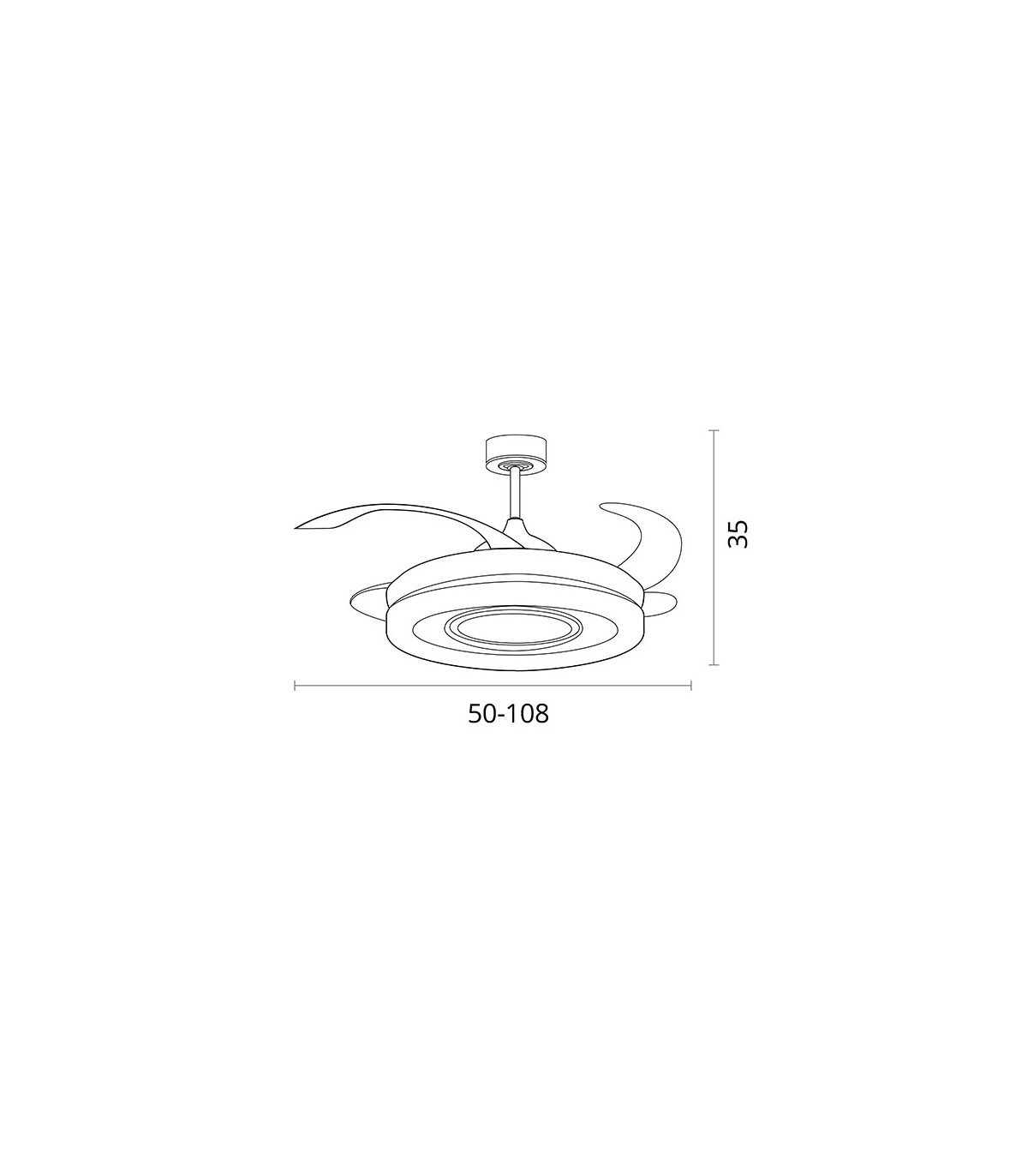 Ventilador de Techo Amaltea DC 116W 10900Lm 4 Aspas Blanco CCT