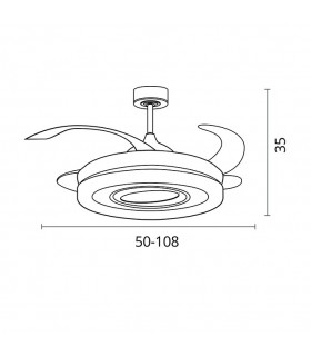 Ventilador de Techo Tebe DC 130W 12300Lm 4 Aspas Blanco CCT