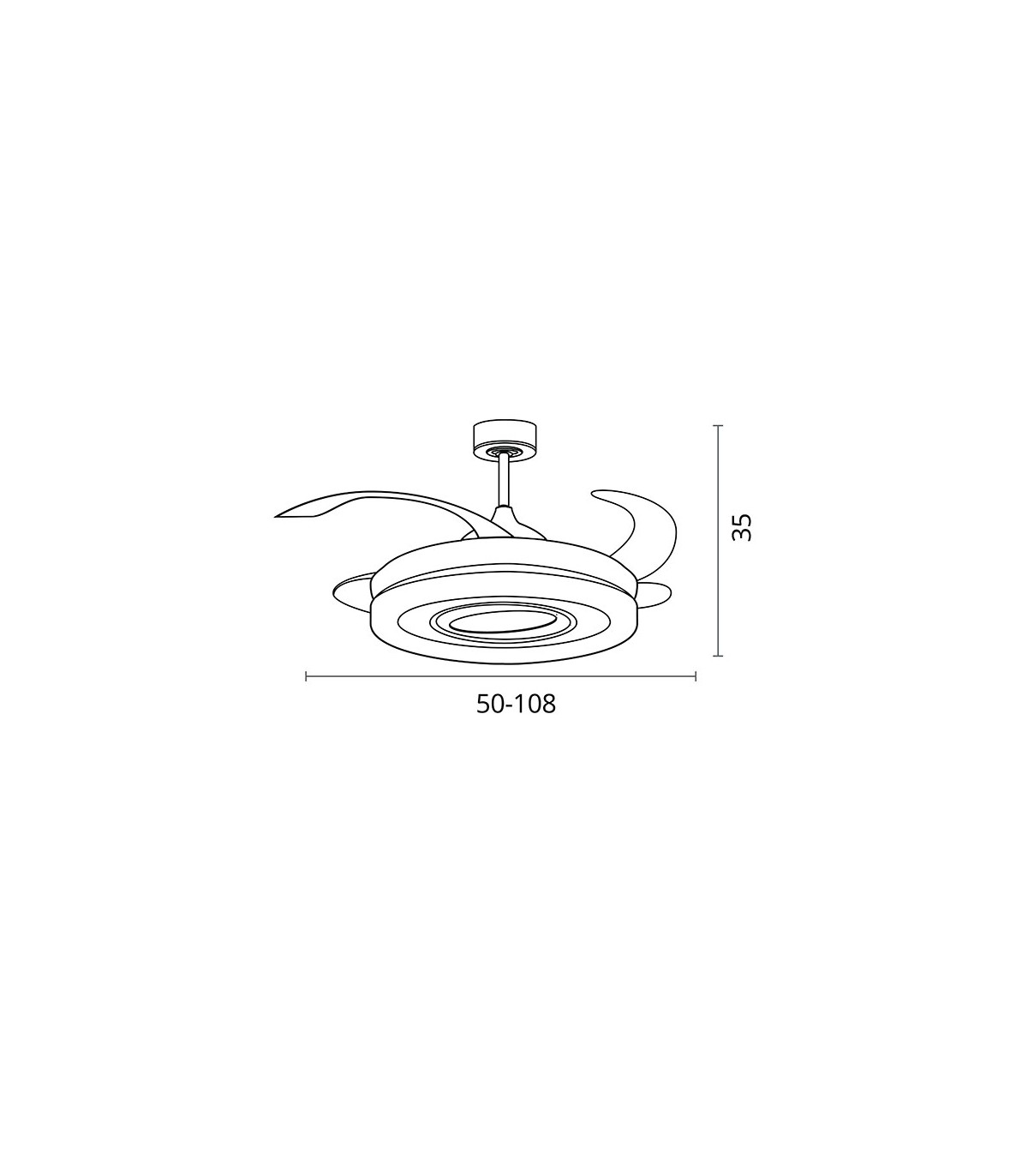 Ventilador de Techo Tebe DC 130W 12300Lm 4 Aspas Blanco CCT
