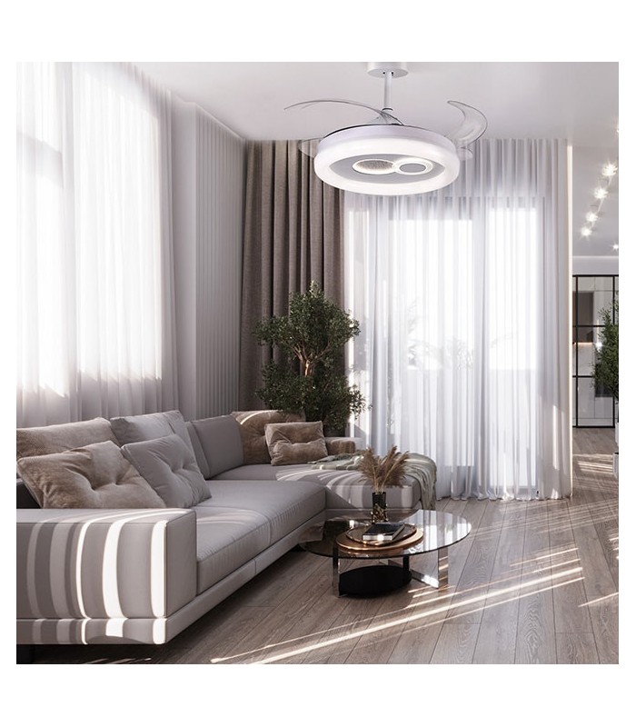 Ventilador de Techo Hermes  DC 108W 10200Lm 4 Aspas Blanco CCT