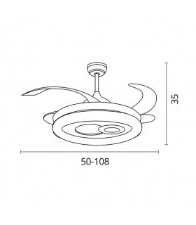 Ventilador de Techo Hermes  DC 108W 10200Lm 4 Aspas Blanco CCT