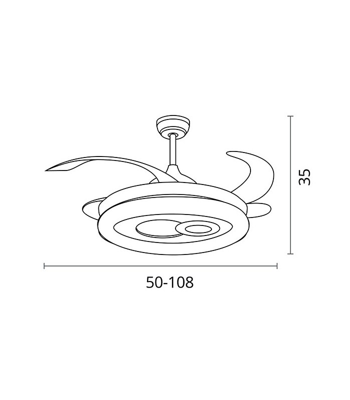 Ventilador de Techo Hermes  DC 108W 10200Lm 4 Aspas Blanco CCT
