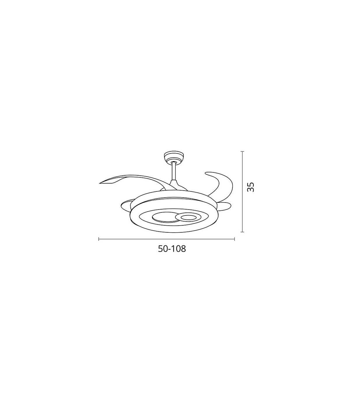 Ventilador de Techo Hermes  DC 108W 10200Lm 4 Aspas Blanco CCT