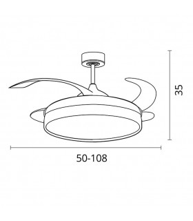 Ventilador de Techo Acanto DC 72W 7200Lm 4 Aspas Plata CCT