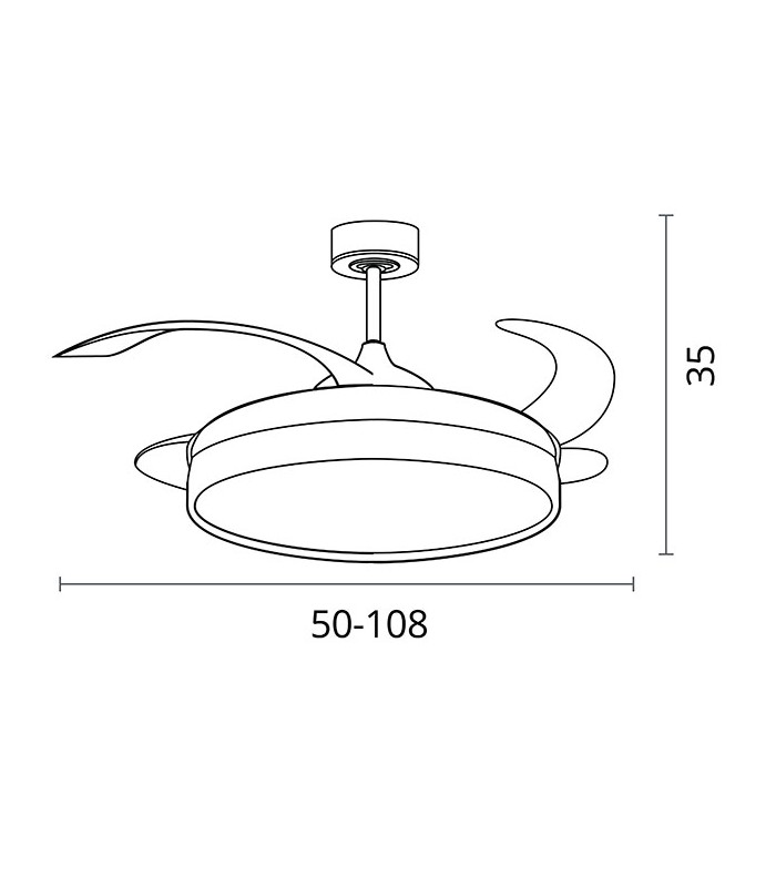 Ventilador de Techo Acanto DC 72W 7200Lm 4 Aspas Plata CCT