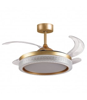 Ventilador de Techo Acanto DC 72W 7200Lm 4 Aspas Oro CCT