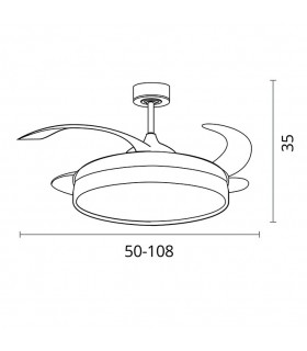 Ventilador de Techo Acanto DC 72W 7200Lm 4 Aspas Oro CCT