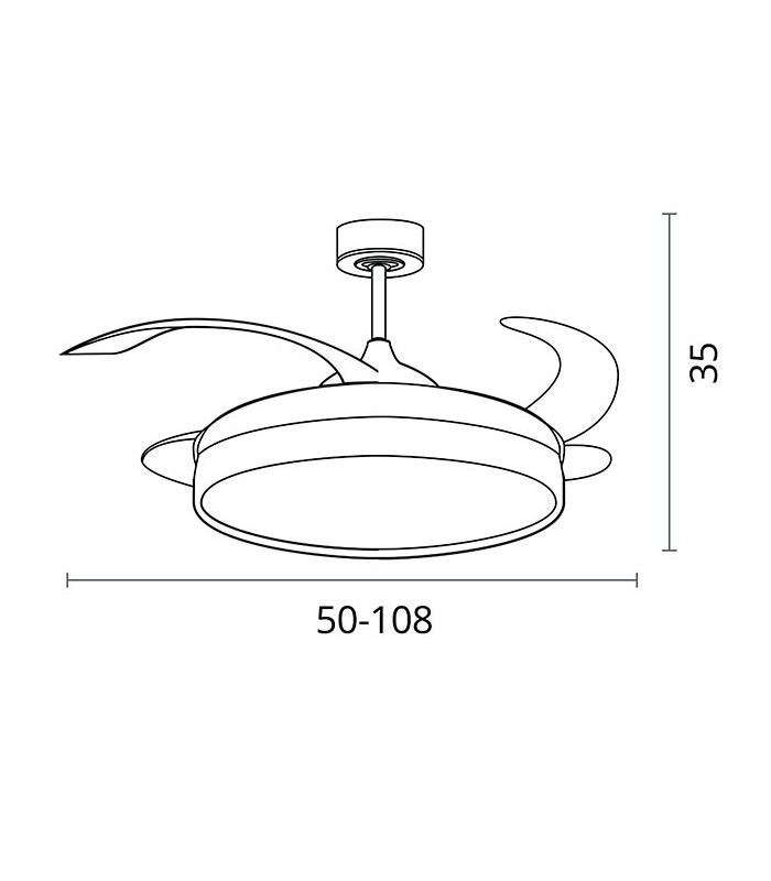 Ventilador de Techo Acanto DC 72W 7200Lm 4 Aspas Oro CCT