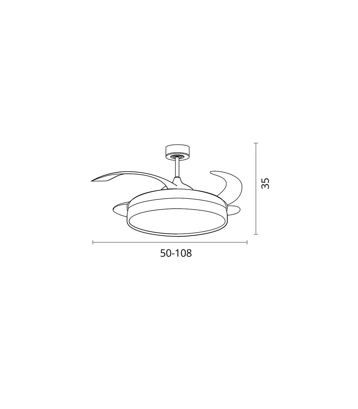 Ventilador de Techo Acanto DC 72W 7200Lm 4 Aspas Oro CCT