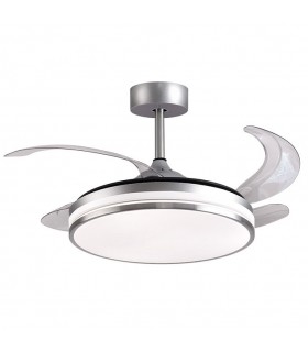 Ventilador de Techo Kepler DC 72W 7200Lm 4 Aspas Plata CCT