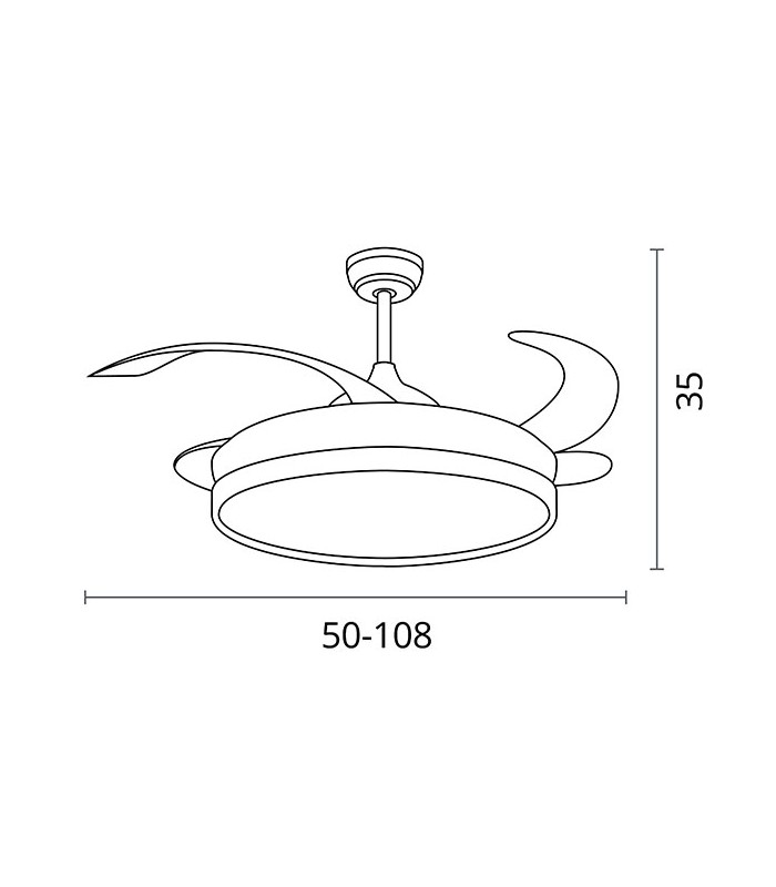 Ventilador de Techo Kepler DC 72W 7200Lm 4 Aspas Plata CCT