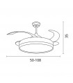 Ventilador de Techo Kepler DC 72W 7200Lm 4 Aspas Plata CCT