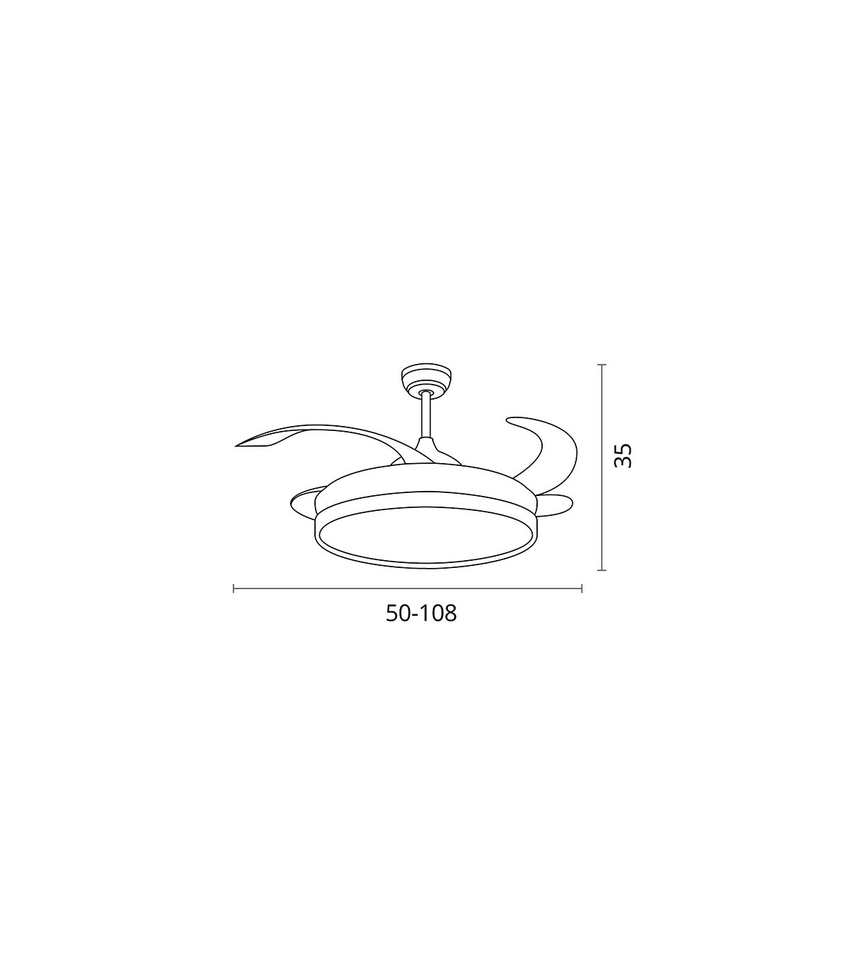 Ventilador de Techo Kepler DC 72W 7200Lm 4 Aspas Plata CCT