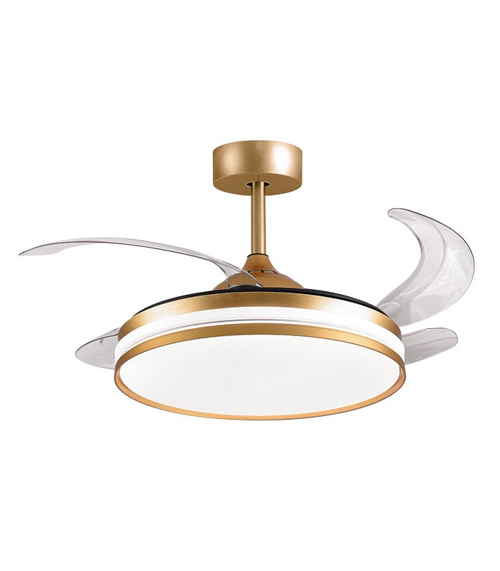 Ventilador de Techo Kepler DC 72W 7200Lm 4 Aspas Oro CCT