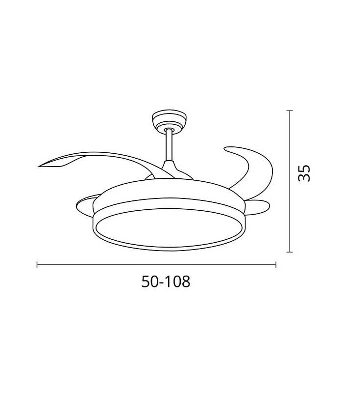 Ventilador de Techo Kepler DC 72W 7200Lm 4 Aspas Oro CCT
