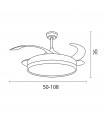 Ventilador de Techo Kepler DC 72W 7200Lm 4 Aspas Oro CCT