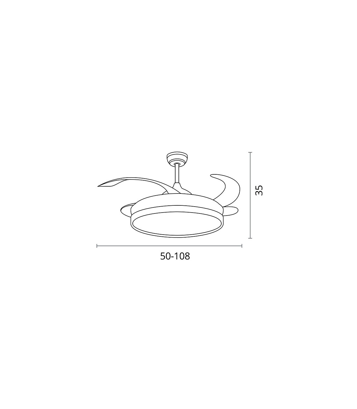 Ventilador de Techo Kepler DC 72W 7200Lm 4 Aspas Oro CCT